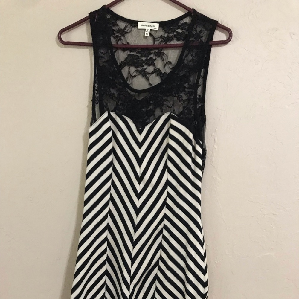 Chevron/laced dress